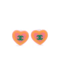 chanel pre-owned boucles d'oreilles à clip cc (2004) - rose