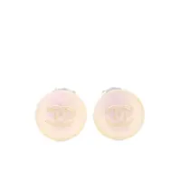 chanel pre-owned boucles d'oreilles clip à logo cc (2000) - blanc