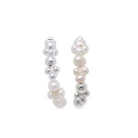 completedworks boucles d'oreilles pendantes serties de perles - argent
