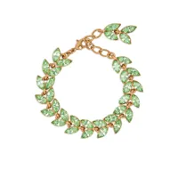 oscar de la renta crystal leaves bracelet - vert
