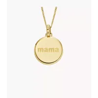 fossil outlet collier pendentif avec médaillon en acier inoxydable doré pour la fête des mères - doré