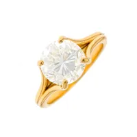 solitaire diamant 3.42 carats en or jaune