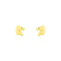 boucles d'oreilles puces freyia cheval or jaune
