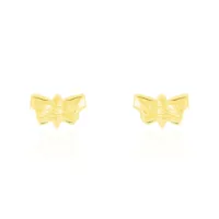 boucles d'oreilles puces bartholomee papillon or jaune