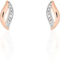 boucles d'oreilles puces smeralda or rose diamant