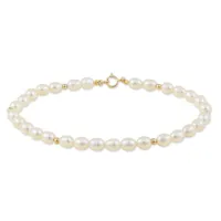 bracelet ciriola or jaune perle de culture