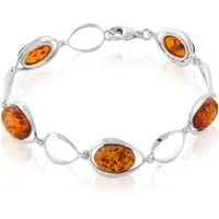 bracelet argent blanc aida ambre