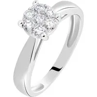 bague solitaire charlene or blanc diamant synthetique