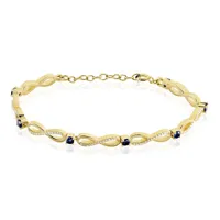 bracelet plaquã© or kelian oxydes de zirconium et pierres bleues