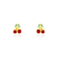 boucles d'oreilles puces or jaune helicie email