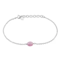 bracelet evren argent blanc quartz rose