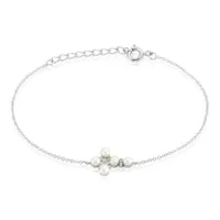 bracelet argent blanc burt perles de culture oxydes de zirconium