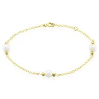 bracelet cannelle or jaune perle de culture