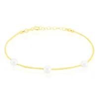 bracelet friea or jaune perle de culture