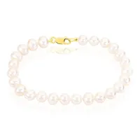 bracelet merrane or jaune perle de culture