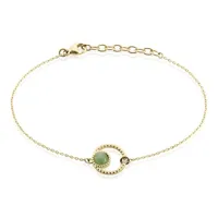 bracelet amalthea plaquã© or dorã© aventurine vert
