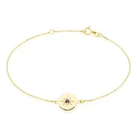 bracelet or jaune evening star amethyste