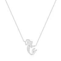disney the little mermaid silhouette sterling silver necklace multicolore