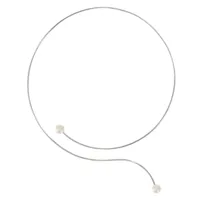 collier ras de cou argent 2 perles de culture 6 mm - classics - blanc