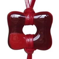 collier et grand pendentif pâte de verre donuts - classics - rouge