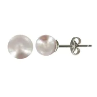 boucles d'oreilles clou argent et perles de culture 6.5-7 mm - classics - rose