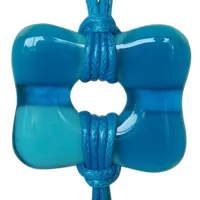 collier et grand pendentif pâte de verre donuts - classics - bleu
