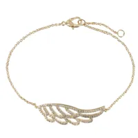 bracelet plaqué or aile d'ange et strass