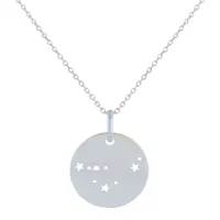 collier argent zodiaque constellation capricorne - taille 40 cm