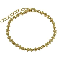 bracelet plaqué or maillons ovales et double perles