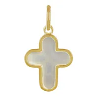 pendentif plaqué or croix de nacre - petit modèle