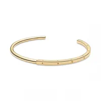 bracelet métal doré à l'or fin 585/1000 jonc i-d pandora signature