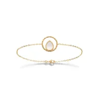 bracelet femme plaqué or pierre de lune serti griffe - uw3zu4zv