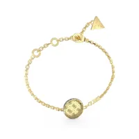 bracelet 4g rising acier doré pièce motif 4g et tranche pavée