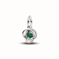 charm argent sterling avec cristal vert royal et zircone transparent femme pandora moments