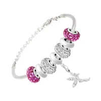 bracelet de charms perles en acier sc crystal