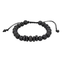 bracelet homme ajustable perles noires "odd"
