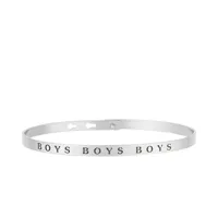 "boys boys boys" bracelet jonc argenté à message