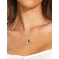 colliers motif de noël vert chaînes en argent bijoux pour femmes