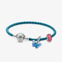 bracelet composé verre de murano et papillon