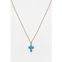 collier pendentif croix turquoise