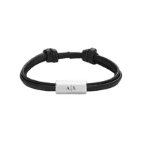 armani exchange bracelet axg0095040 cuir, acier inoxydable