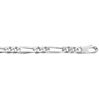 bracelet en argent chaîne maille figaro 1+2 largeur 5mm et longueur 21cm