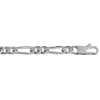 bracelet en argent chaîne maille figaro 1+2 largeur 6mm et longueur 21cm