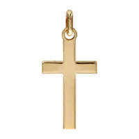 pendentif croix en plaqué or lisse et plate