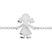 bracelet en argent chaîne avec petite fille au milieu - longueur 16cm + 3cm de rallonge