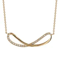 collier en plaqué or chaîne avec pendentif symbole infini orné d'oxydes blancs sur moitié du symbole - longueur 40cm + 4cm de rallonge