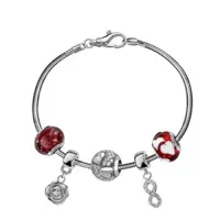 composition bracelet charms thabora tendresse et verre de murano véritable