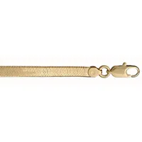 bracelet en plaqué or chaîne maille miroir largeur 4mm et longueur 18cm