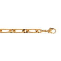 bracelet en plaqué or chaîne mailles 1+1 largeur 4mm et longueur 18cm