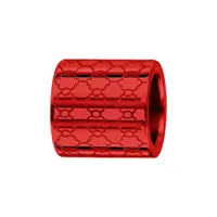charms thabora grand modèle pour homme en acier et aluminium anodisé rouge brillant forme tube motif alvéoles
